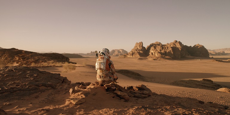 Matt Damon quase não tem com quem contracenar em Perdido em Marte.