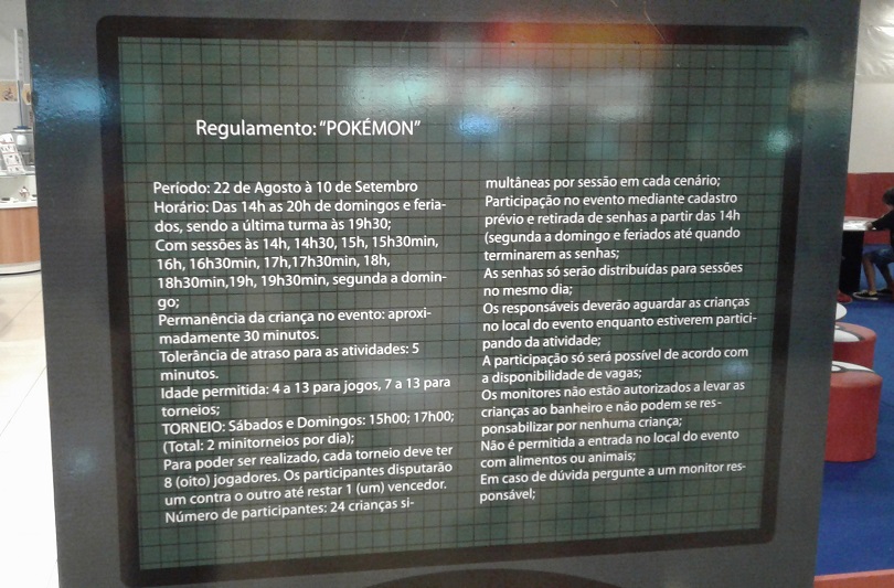 Confira as regras e horários normas do torneio de Pokémon Trading Card Game.
