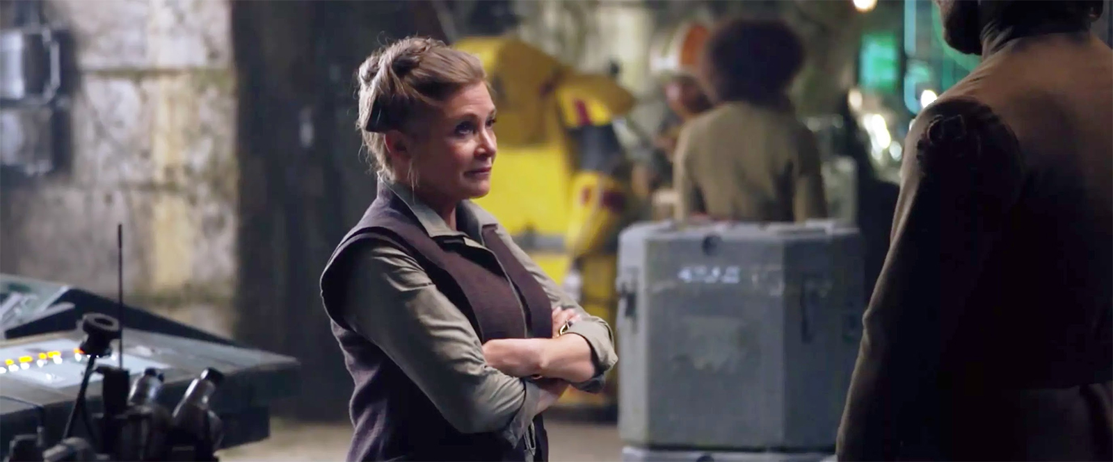 Carrie Fisher participou de Star Wars: O Despertar da Força. (Foto: Telecine)