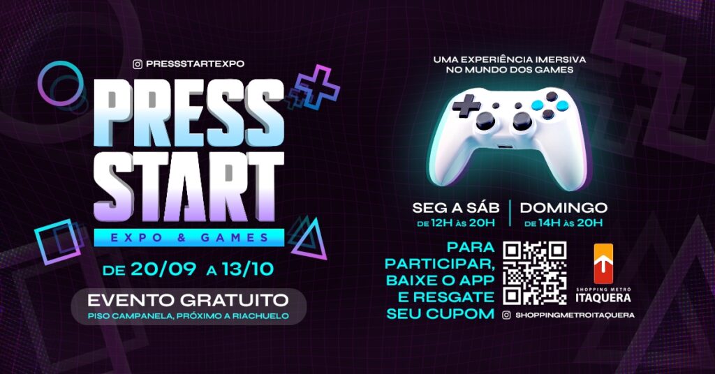 Shopping de Itaquera recebe evento gratuito de games